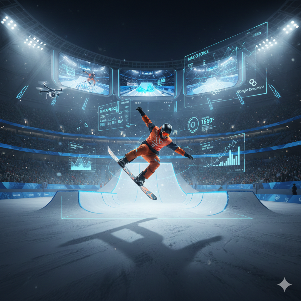 Olympic basketball player tracked with AI sensors and analytics dashboard